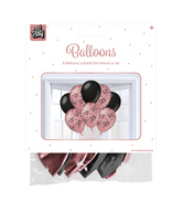 Ballonnen 25 Jaar Zwart Rose 8st